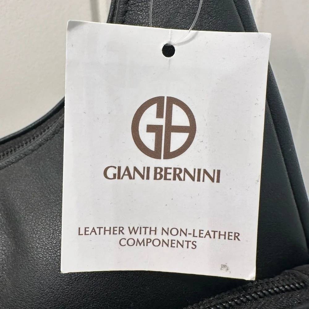 NWT Giani Bernini Black Nappa Leather Hobo Shoulder Bag